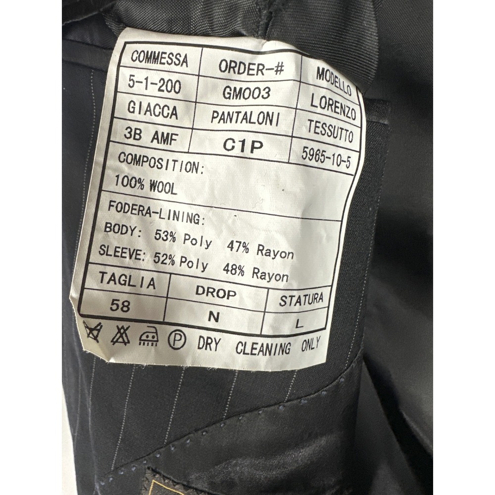Sorrani Sartoriale x Loro Piana Zelander Merino Wool Pinstripe Blazer 58 L US 48 - Picture 7 of 16